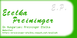 etelka preininger business card